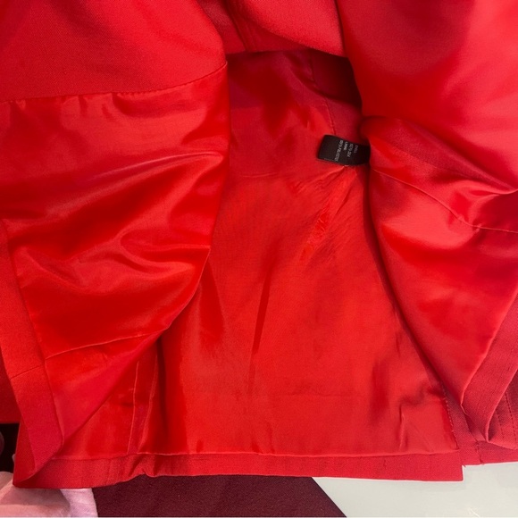 Josephine Chaus Red 100% Silk Blazer Jacket 12 - Picture 7 of 15